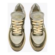 Vintage Style Sneakers i Grøn og Guld