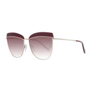 Burgundy Butterfly Solbriller med Gradient Linser