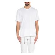 Piping V-Neck Tee i BIANCO