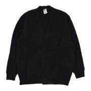 Sort Boucle Oversize Cardigan med Swoosh