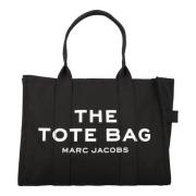 Sort Canvas Tote Taske med Logo