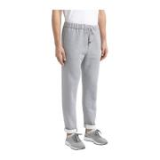 Børstet melange bomuldsfleece joggers