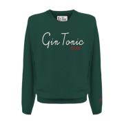 Grøn sweater med Gin Tonic broderi