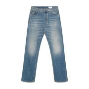 Blå Straight Leg Denim Jeans