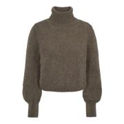 Alpaca Uld Rollneck Sweater Mørk Taupe