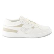 Hvid og Beige Læder Sneakers