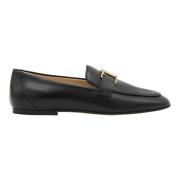 Sort læder T-logo loafers