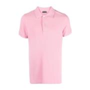 Pink Polo Skjorte Bomuld Kort Ærme