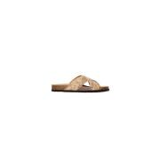 Tekstil sandal med 3 cm hælhøjde