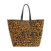 Brun Leopard Print Tote Taske