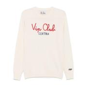 Hvid Strikket Crew Neck Sweater