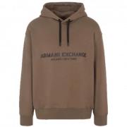 Khaki Hoodie med sort print