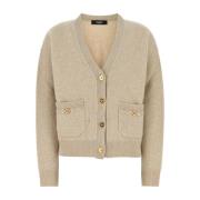 Beige Uld Blend Cardigan