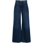 Marineblå Wide Leg Denim Jeans