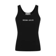 Sort/Hvid Ribbet Logo Tank Top