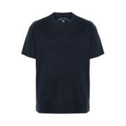 Navy Blue Bomuld Rund Hals T-shirt