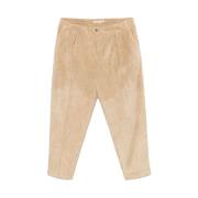 Beige Corduroy Tapered Leg Bukser