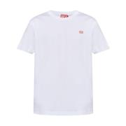 Hvid Bomuld Jersey Logo Print T-shirt