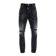 Sort Vintage Bomuld Slim Fit Jeans