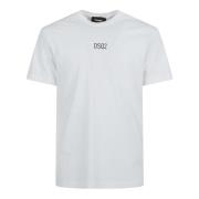 Hvid T-shirt med Logo Stempel