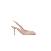 Nude Patent Slingback Stiletto Hæle