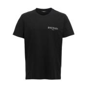 Sort Bomulds T-shirt med Logo