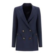 Marine Uld Blazer Elegant Allsidig Stil