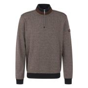 Stilfuld Mørkebrun Sweater med Lynlås