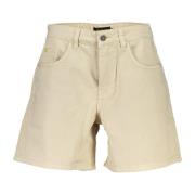 Beige Jeans Shorts med 5 Lommer