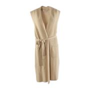 Beige Uld Gilet til Kvinder