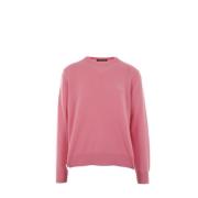 Rosa Uldstrik Med Face Logo Sweater