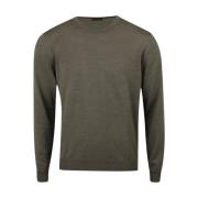 Grøn Merinould Crew Neck Sweater