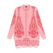 Rosa Pink Button-Up Skjorte