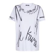 T-shirt med korte ærmer med 'Je t'aime' print