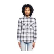 Quad Jacquard Flannel Skjorte Sort