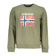 Grøn langærmet sweatshirt med logoprint