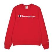 Rød broderet logo crewneck sweatshirt