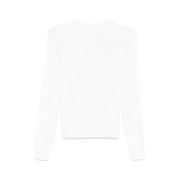 Hvid Blomsterbroderi Sweater