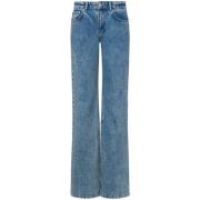 Blå Denim Straight Leg Jeans