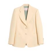 Gul Blazer i Crepe Couture