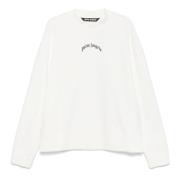 Hvid Curved Logo Crewneck Sweatshirt