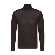 Brun Merinould Rullekrave Sweater