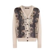 Python-Print Uld Cardigan V-hals