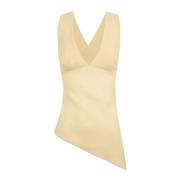 Dora, top i beige silke georgette