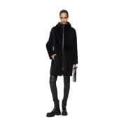 Juliane - Sort Shearling Frakke