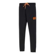 Sort bomuldsjogger med orange piping