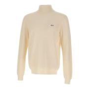 Herre Turtleneck Sweater, Creme, Lange Ærmer