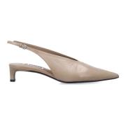 Mørk Sand Sling-back Pumps