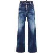 Marineblå Wide Leg Denim Jeans