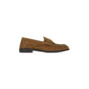 Brun læder Penny Strap Slip-On Sko